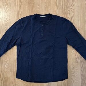 Marine Layer Men's Long Sleeved Henley Shirt -  MEDIUM/LARGE